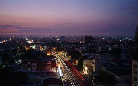 Timelapse photo of road with car lights, street, night, top view, HD ...