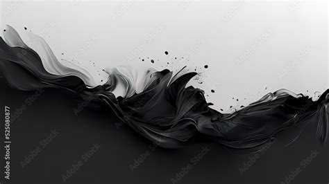 Black and white abstract paint brush wallpaper. 4k background with ...