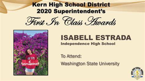 Kern High School District Superintendent's First In Class Awards 2020 ...