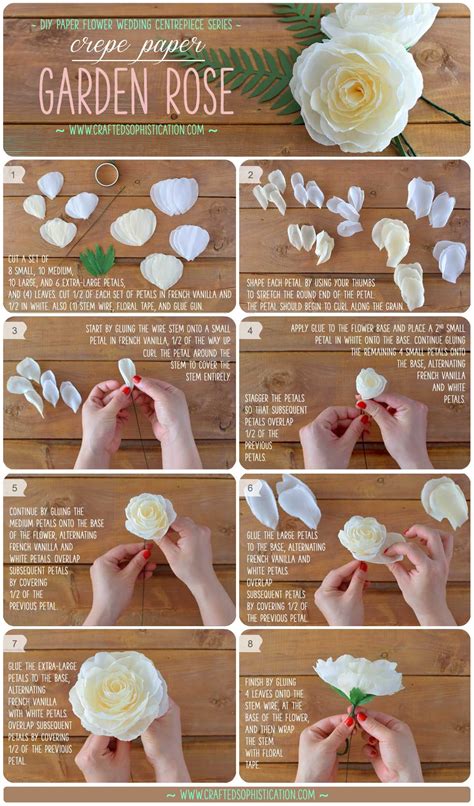 DIY Crepe Paper Garden Rose | Paper floral, Paper flowers wedding ...