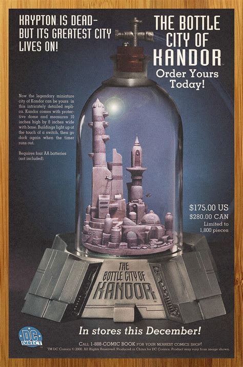 2000 DC Direct Bottle City of Kandor Print Ad/Poster Superman Comics ...