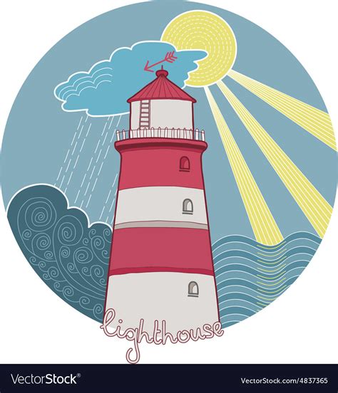 Artistic lighthouse design Royalty Free Vector Image