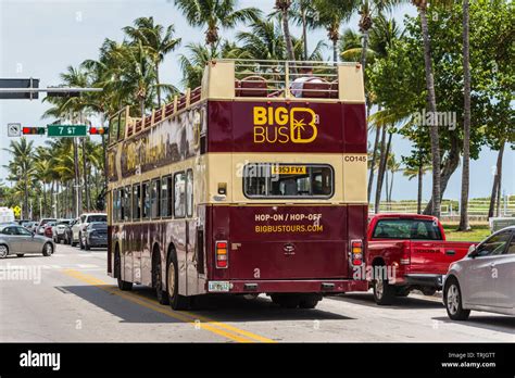 Miami, FL, United States - April 19, 2019: Double decker Big Bus Miami ...