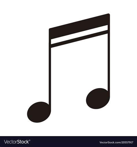 Isolated sixteenth beamed note musical Royalty Free Vector