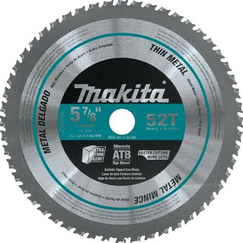 Makita 5-7/8 in. 52-Teeth Thin Metal Carbide-Tipped Saw Blade-A-96104 ...