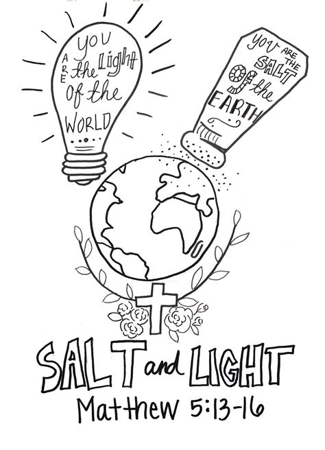 Salt And Light Coloring Pages Coloring Pages