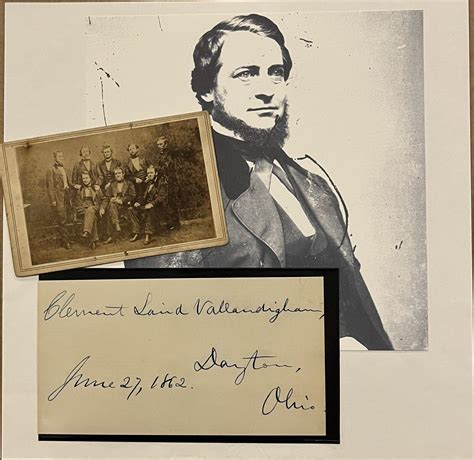 Civil War Copperhead Clement L. Vallandigham Autograph and Group Photo ...