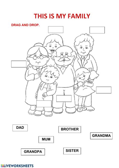 Kindergarten Worksheets Family Members