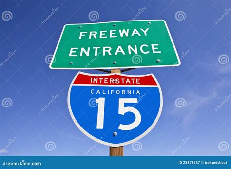 California Interstate 15 Freeway Entrance Sign Royalty Free Stock ...