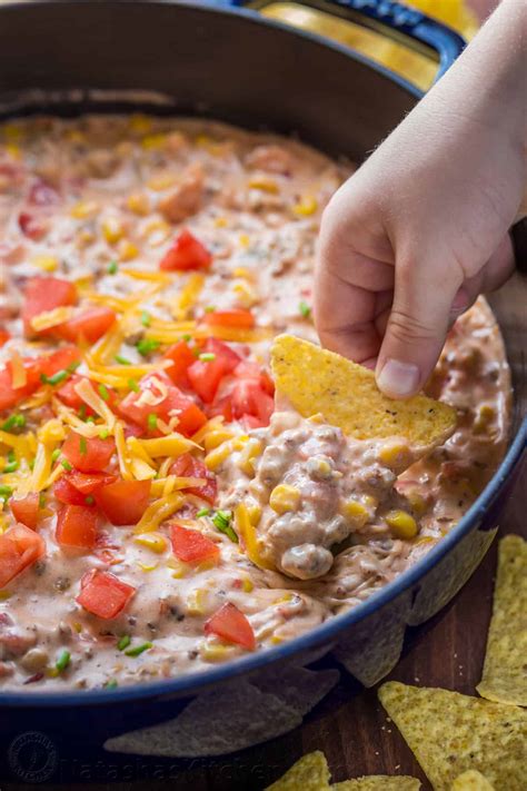 Sausage Queso Dip (with Real Cheese!) - Natasha's Kitchen