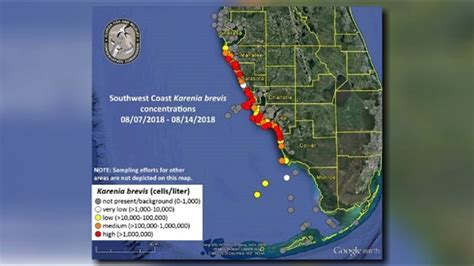 Red tide forecast: FWC releases new map, respiratory issues reported in ...