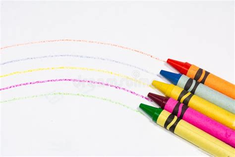 Rainbow Colored with Crayons Stock Image - Image of drawing, learn ...