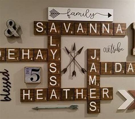 CARVED Scrabble Wall Tiles, 5.5 and 4.5 Scrabble Wall Letters, Scrabble ...