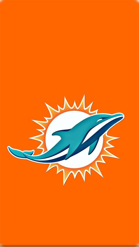 Miami Dolphins Logo on Orange Background