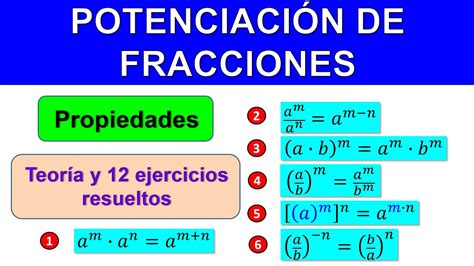 Potenciación de fracciones | Potenciación con fracciones | Potencias y ...