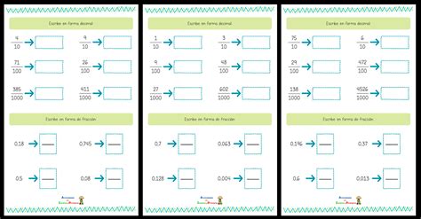 Actividad matemática: Números decimales y fracciones