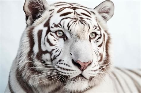 Premium AI Image | A white tiger with a blue eye