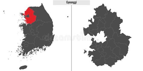 Map of Gyeonggi State of South Korea Stock Vector - Illustration of ...