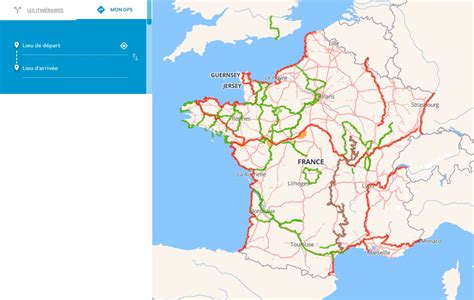 Free cycle route planner in France