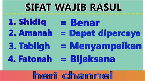 4 Sifat Wajib Bagi Rasul - KadynfinFields