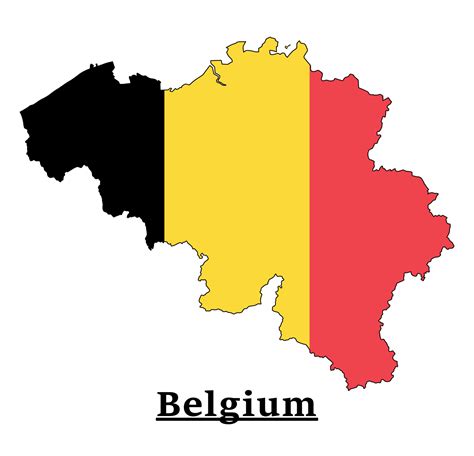 Belgium National Flag Map Design, Illustration Of Belgium Country Flag ...