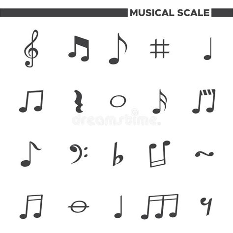 Vector Stock Simple Musical Scale Icons Stock Vector - Illustration of ...