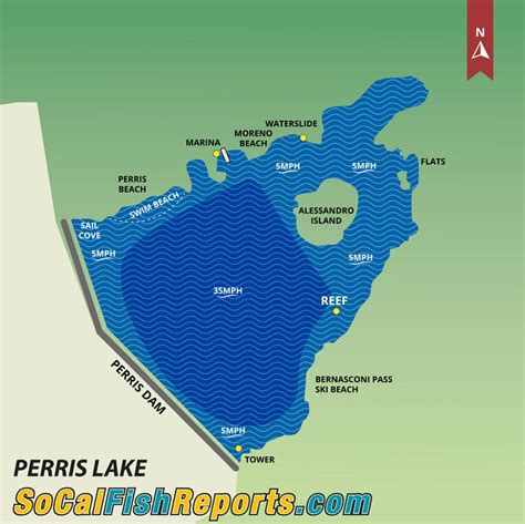 Lake Perris Fishing Map - FISHING ROT