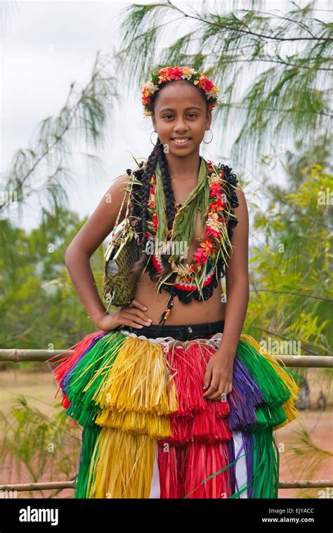 Yapese girl in traditional clothing, Yap Island, Federated States of ...