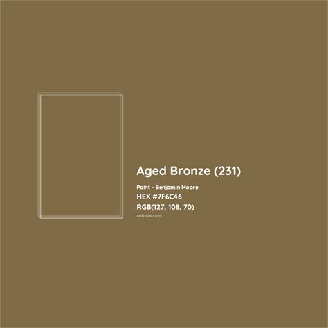 Benjamin Moore Aged Bronze (231) Paint color codes, similar paints and ...