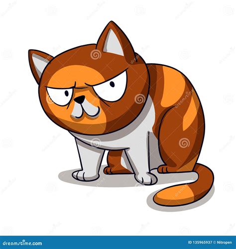 Angry Cat - Cute Cat - Funny Cat Stock Illustration - Illustration of ...