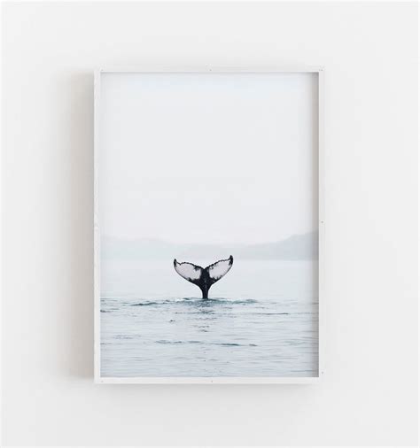 Whale Tail Print Whale Wall Art Ocean Wall Art Minimalist | Etsy