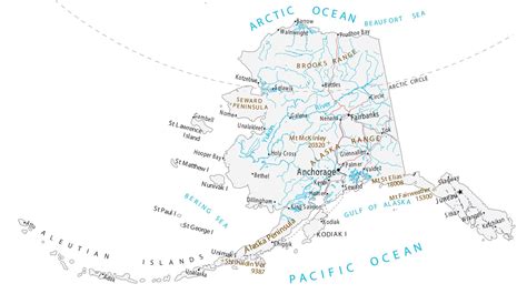 Alaska Map With Cities And Rivers - Aloise Marcella