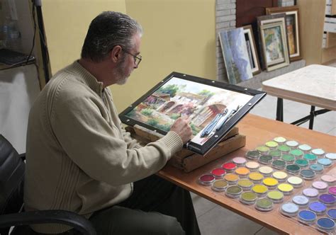 JOHANNES VLOOTHUIS using his 50 color PanPastel landscape set ...