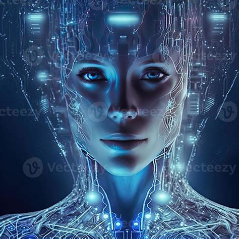 Artificial intelligence virtual woman characters portrait for concept ...