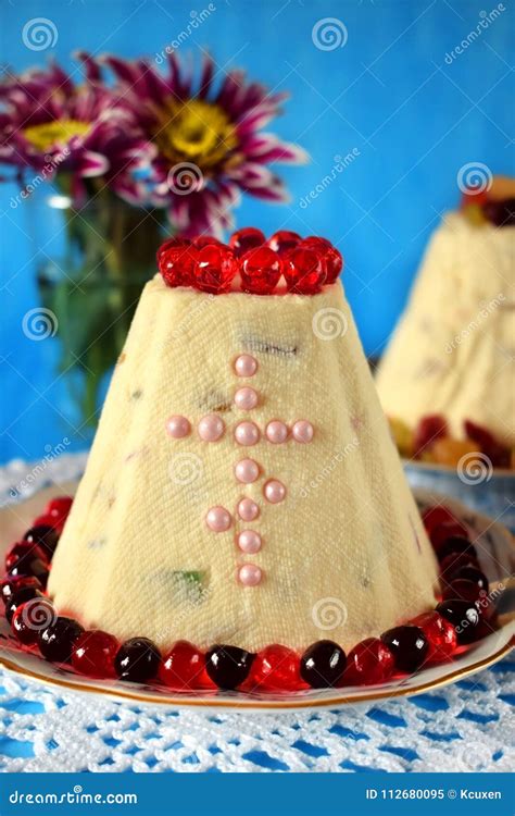 Paskha. Cottage Cheese Dessert with Candied Fruits Stock Image - Image ...