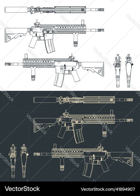 Assault Rifle Drawings