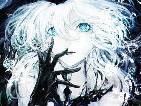 White-haired female anime character portrait, artwork HD wallpaper ...