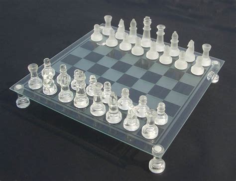 Glass Chess Board Set - Glass Designs