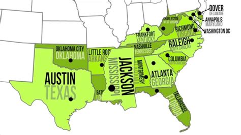 Southern Capitals & States | States and capitals, Travel friends, Capitals