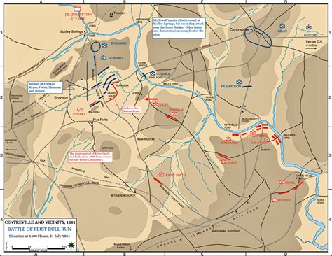 Map of the First Battle of Bull Run - July 21, 1861