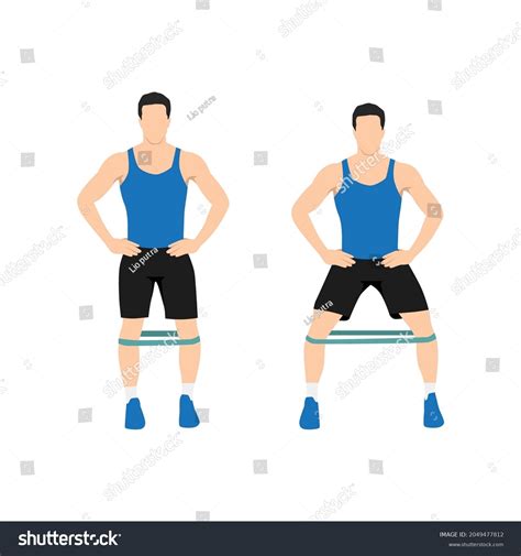 Man Doing Lateral Walk Resistance Band Stock Vector (Royalty Free ...