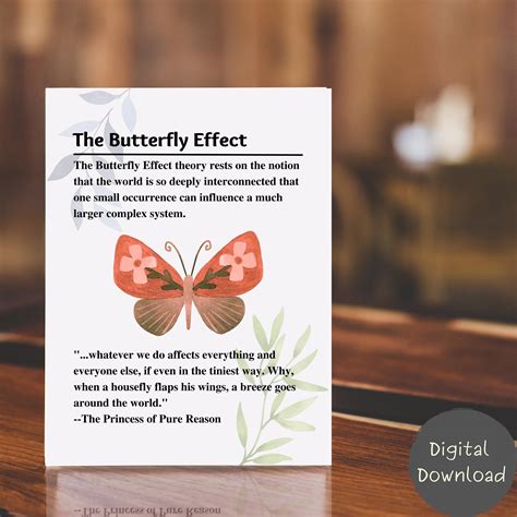 Butterfly Effect Theory Art Butterfly Wall Art Inspirational Quote ...