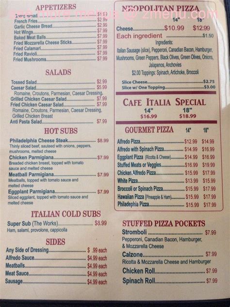 Menu at Cafe Italia, Corpus Christi, S Staples St #200