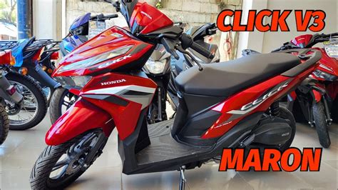 NEW COLOR NA NAMAN HONDA CLICK 125 V3 DEEP RED GLOSSY COLOR. - YouTube