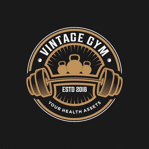 Vintage gym logo design | Premium Vector