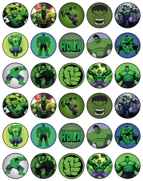 Buy 30 x Edible Cupcake Toppers – Hulk cartoon Party Collection of ...