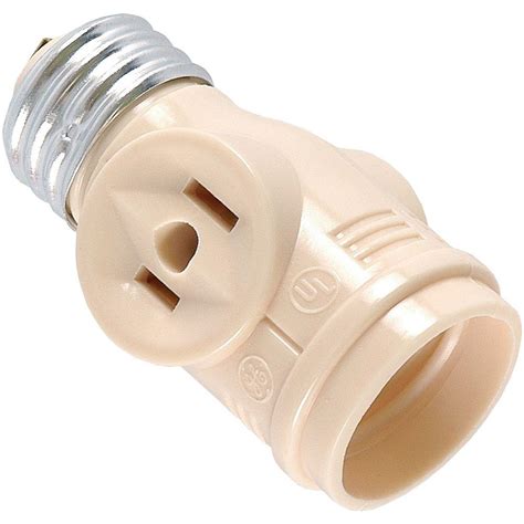 GE 2-Outlet Socket Adapter, Beige or Cream-54178 - The Home Depot