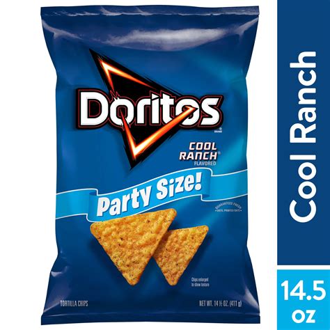 Doritos Cool Ranch Tortilla Snack Chips,Party Size, 14.05 oz Bag ...