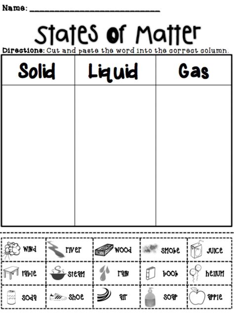 Matter Sort - Interactive worksheet | Matter worksheets, States of ...