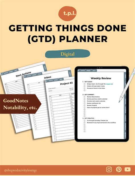 Getting Things Done Digital Planner for Ipad & Tablets GTD - Etsy UK